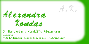 alexandra kondas business card